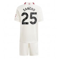 Maglie da calcio Manchester United Jadon Sancho #25 Terza Maglia Bambino 2023-24 Manica Corta (+ Pantaloni corti)
